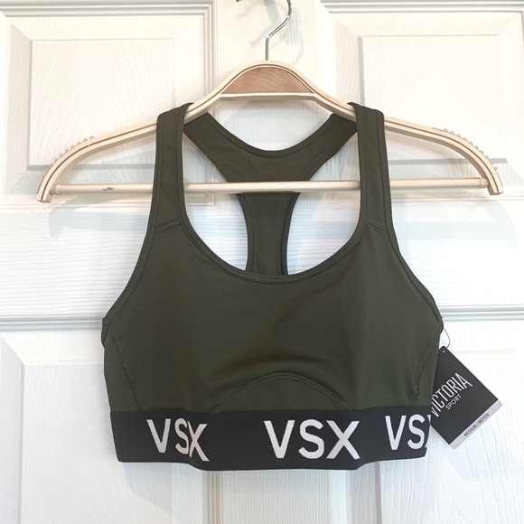 Olive Green Player Racerback Sports Bra Bralette - Picture 2 of 6